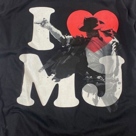 NWOT Michael Jackson I Love MJ Memorabilia Tee Shirt Blue, Size X-Large - Picture 2 of 3